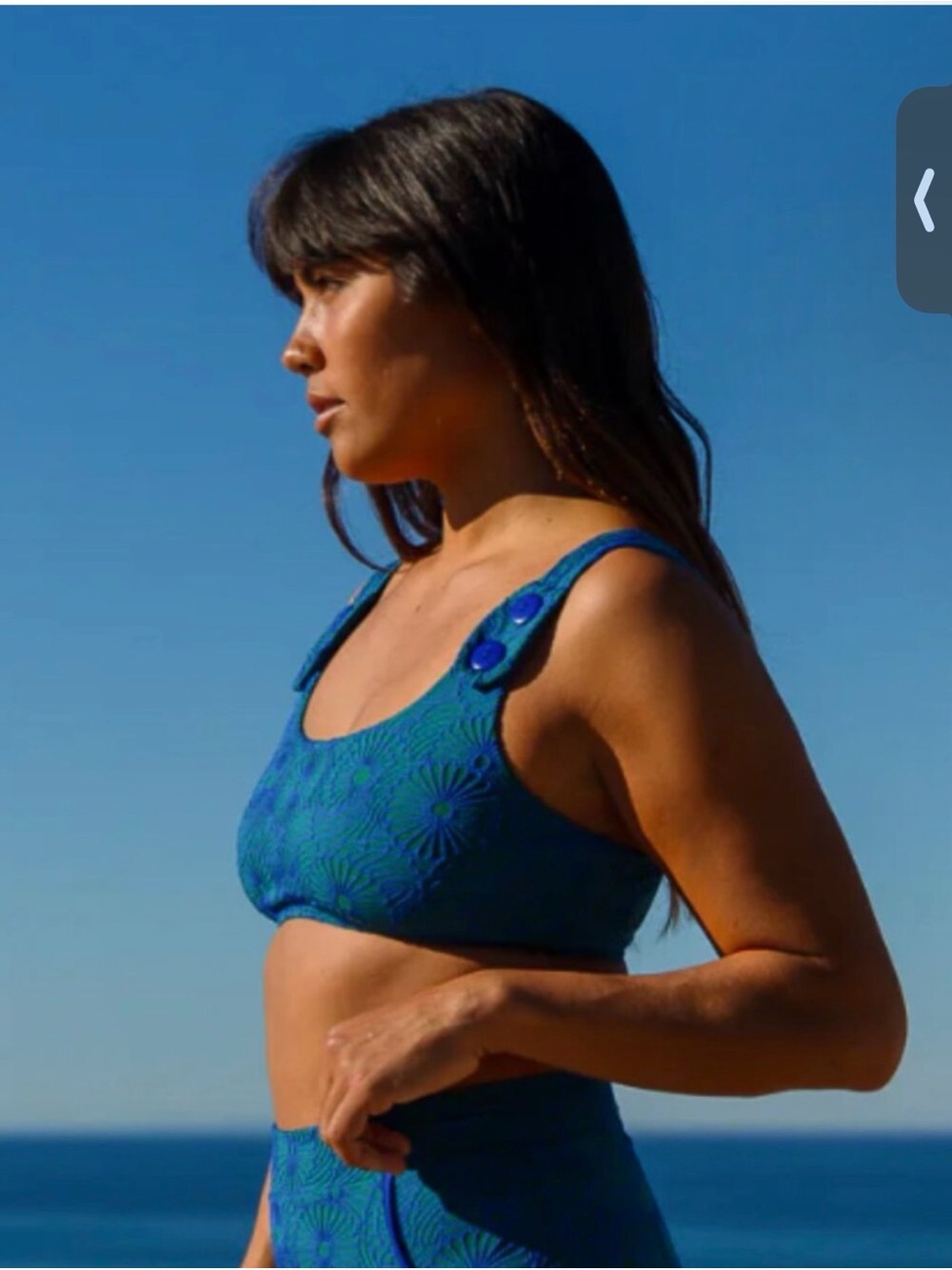 Seea Georgia blue Bikini Top sz s